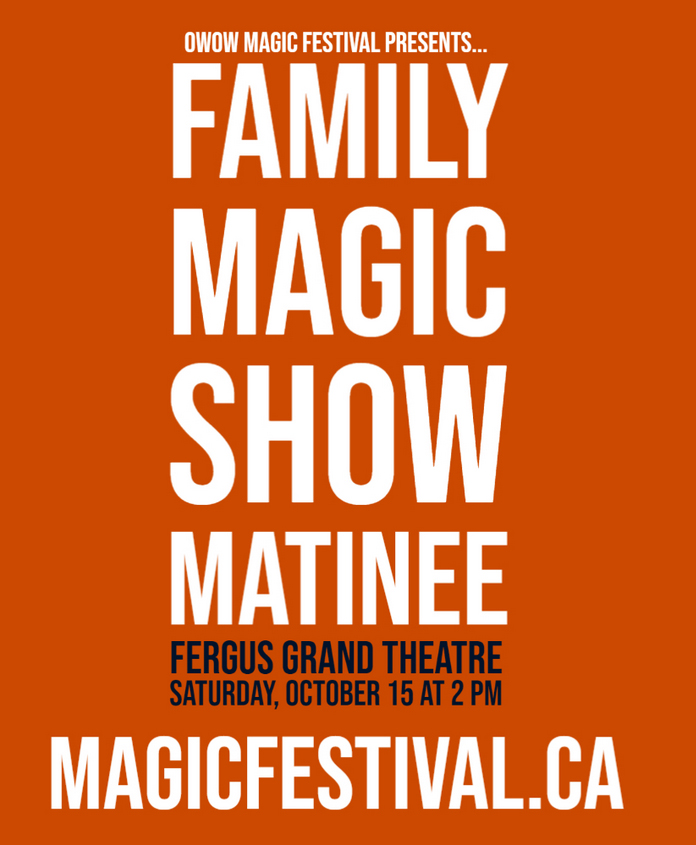 Magic festival's listing details for this October 2022 family magic show event.