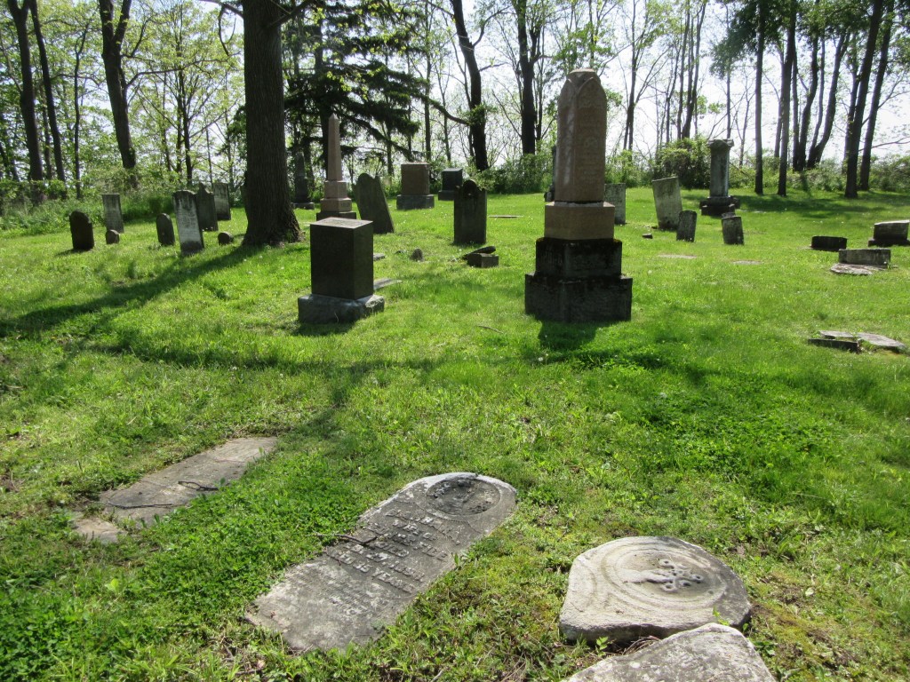 Another angle of Book Family Cemetery gravestones.