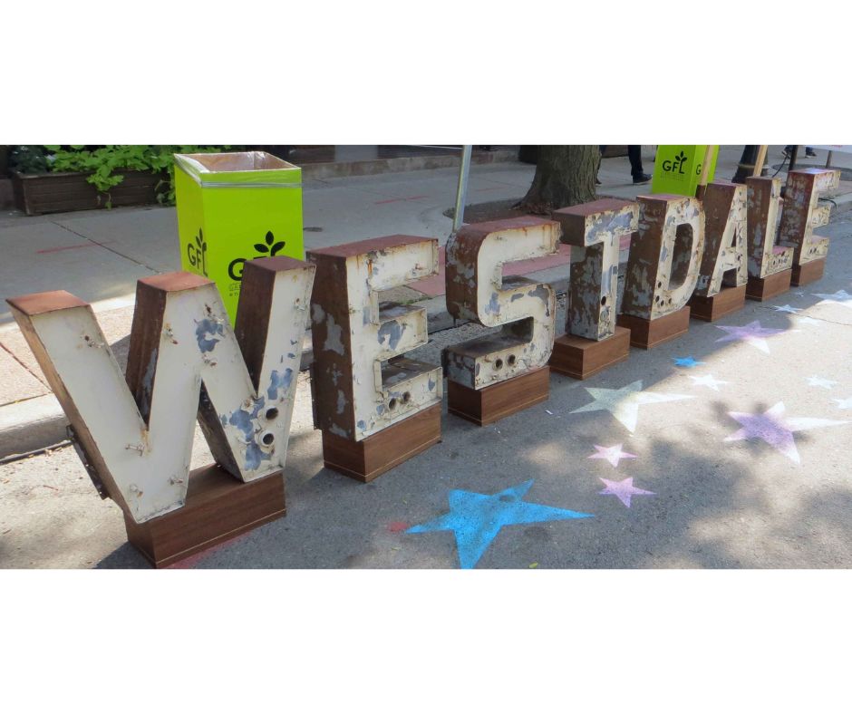 Westdale as spelled out with the old marquee lettering from the now renovated Westdale Theatre. They were on display at cultural event called Supercrawl.