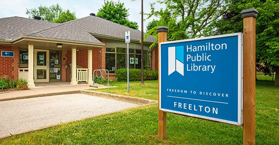 Exterior of Freelton Branch library building.